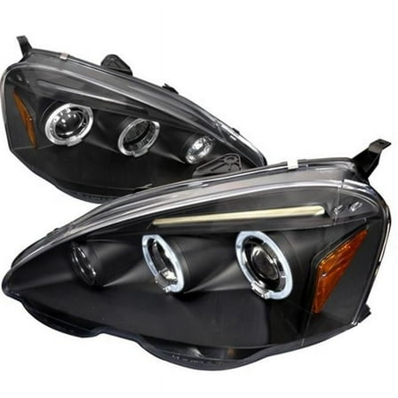 Halo LED Projector Headlights for 02 to 04 Acura RSX, Black - 10 x 20 x 25 in.