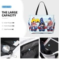 thumbnail image 2 of Goofa Cute Gnomes in USA1 Print Beach Bags Waterproof Beach Tote Bag Zipper Sandproof Swim Pool Bag Large Tote Beach Vacation Travel, 2 of 6