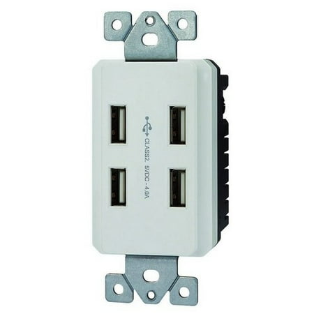 Decorative Usb Charger Stations 4 Port 20a 125v White Walmart
