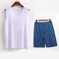 thumbnail image 2 of Conjunto Deportivo de los Hombres, Moda Casual de Color Sólido Cuello en V sin Mangas de Elasticidad Superior para el Desgaste Al Aire Libre, Traje Atlético de Humedad, 2 of 5