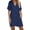 Navy, variant on OSOLU Solid Color Women Summer Beach Dress V-Neck Loose Tiered Cover Up With Pockets Casual Vacation Dresses For Pool Holidays Trendy Sundress Wedding Guest Dress