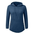 thumbnail image 6 of Yigetop Womens Hoodie, Womens Sweaters Hoodies Ribbed V Neck Pullover Sweatshirts for Fall Outfits Fall Sweaters for Women Blue 2XL, 6 of 6