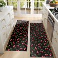 thumbnail image 4 of Kitchen Rugs Sets Of 2,Black Christmas Cherry Pattern Anti Fatigue Kitchen Mat Rugs Non Slip Washable,Decorative Kitchen Floor Mats for Kitchen,Sink,Laundry,17"X47", 4 of 5