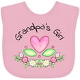 thumbnail image 3 of Inktastic Grandpa's Girl Heart Flowers Girls Baby Bib, 3 of 4