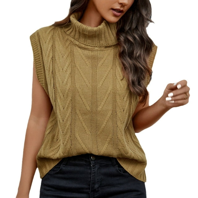 IMENGL Chandail Sans Manches à Col Rond Uni, Vert m, Taille M-TG