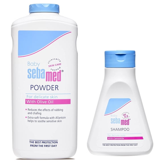 SebaMed Baby Powder, 200g & Baby (Children) Shampoo 150ml Combo