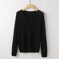 thumbnail image 2 of PIKADINGNIS Core-spun Knitted Sweaters Women New Spring V-neck Slim Pullovers Woman Solid Color Basic Bottoming Female Tops, 2 of 6