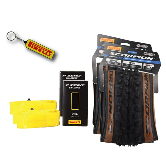 Pirelli Scorpion Enduro S Classic 29" x 2.4 Mountain Bicycle Tire Unmatched Grip, Tubeless Ready Clincher TLR, Enduro HardWall MTB Casing   SmarTUBE 23/32-622 - 2 Pack