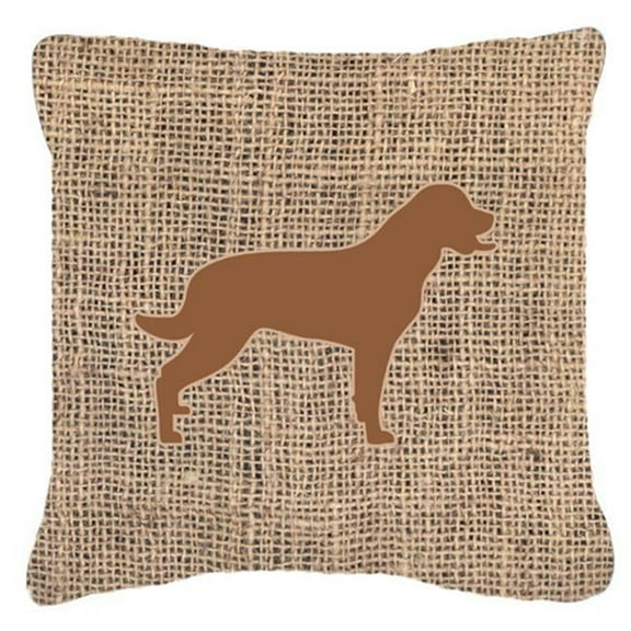 Carolines Treasures BB1111-BL-BN-PW1818 Labrador Burlap and Brown Indoor & Outdoor Decorative Fabric Pillow - 18 x 18 in.