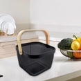 thumbnail image 7 of Tiitstoy Scandinavian Iron Basket Portable Storage Basket Wooden Handle Fruit and Vegetable Basket Household Hollowed Out Storage Basket, 7 of 7