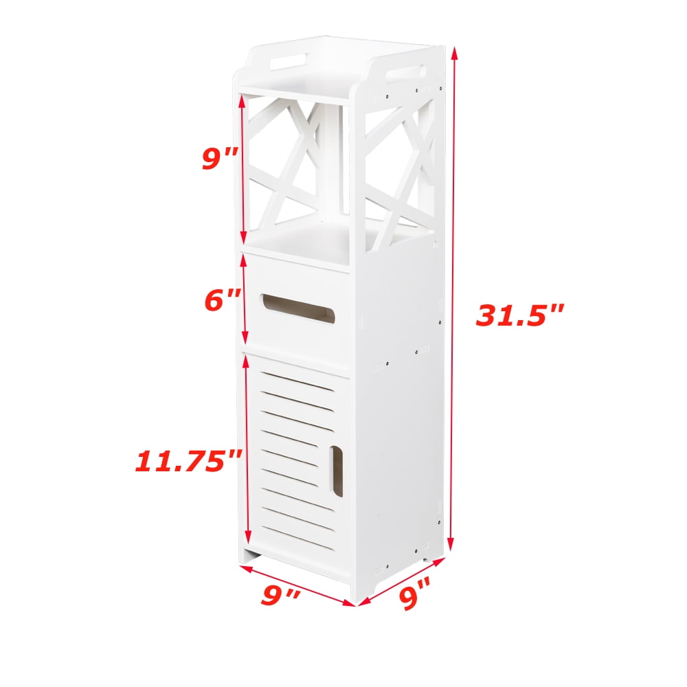 Kepooman Free Standing Bathroom Tower Storage Cabinet, White Kepooman Free Standing Bathroom Tower Storage Cabinet, White