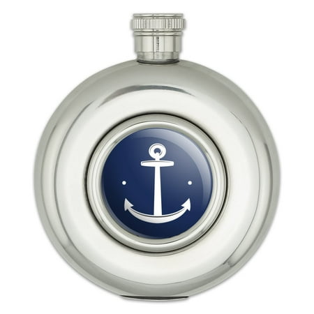 

Anchor Sailing Sailor Navy Nautical Round Stainless Steel 5oz Hip Flask