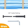 thumbnail image 3 of Black Cable Railing Hardware, Steel Cable Railing Kit for 1/8" Stainless Steel Cable Railing System, for Metal & Wood Post, 3 of 11