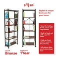 thumbnail image 3 of Origami 6 Tier Classic Stamped Steel Bookcase Organizer Storage Rack, Bronze, 3 of 10