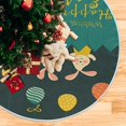 thumbnail image 5 of FMSHPON Easter Tree Skirt Colorful Eggs Bunny Xmas Christmas Tree Skirt Stand Mat for Holiday Party Decoration Indoor Outdoor 48 inches, 5 of 6