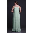 thumbnail image 2 of Bimba Robe de Nuit Pastel Menthe à Fleurs Roses pour Femmes, Nuisette Imprimée à Bretelles Spaghetti, Robe Maxi, Vêtement de Nuit, Très Grand, 2 of 5