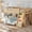 Natural, variant on HICOMILA Twin/Twin XL Over Full Composite Wood Bunk Bed with Integrated Wardrobe, Detachable Climbing Wall, Full Length Safety Guardrails & Multi Storage Compartments, White