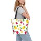 thumbnail image 2 of Fotbe Strawberry and Lemon Bolsa de Playa con Estampado, Bolsa de Hombro, Bolsa de Mano Espaciosa, Bolsa de Viaje Ligera, Bolsa de Compras Versátil, 2 of 6