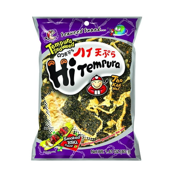 Tao Kae Noi Smoked BBQ Hi Tempura Seaweed Chips, 1.41 oz, 1 Count Bag