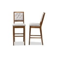 thumbnail image 3 of Baxton Studio Gideon Modern and Contemporary Grey Fabric Upholstered and Walnut Brown Finished Wood 2-Piece Bar Stool, 3 of 7