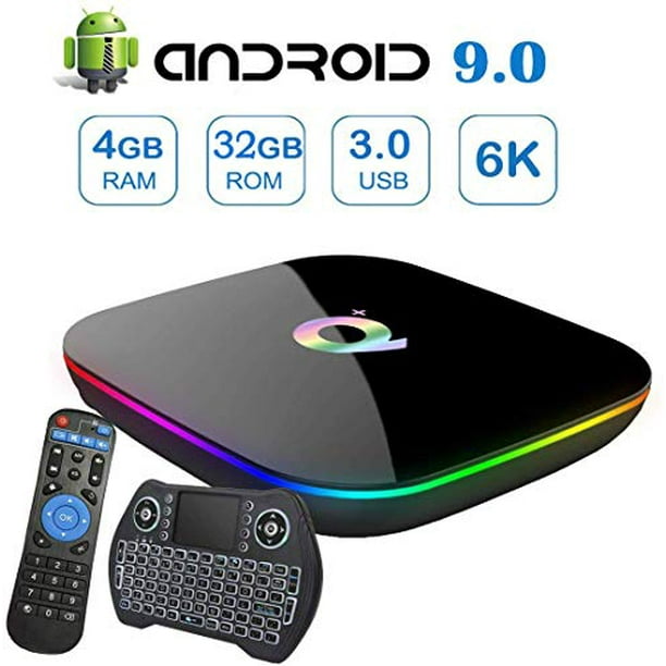 Android 9.0 TV Box with 4GB RAM 32GB ROM,EASYTONE Q Plus Android TV Boxes  Quad-Core H6 Chip Support 6K Full HD Wi-Fi 