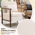 thumbnail image 4 of Legahome Accent Chair for Living Room, Antique White Accent Chair with Storage, Striped Chenille Fabric Arm Chair with Solid Wood Frame, Modern Reading Chair with Armrests for Bedroom, 4 of 11