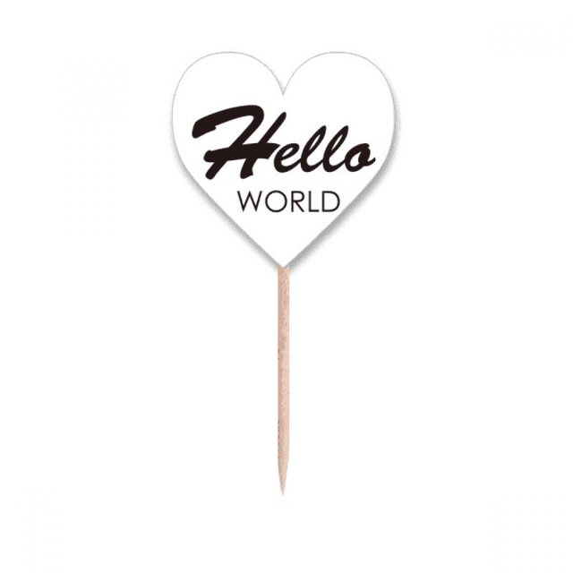 Interface du Programmeur Hello World Cure-Dents Drapeaux Coeur Lable Cupcake Pics