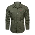thumbnail image 3 of Camisa Cargo Militar Con Botones De Manga Larga For Hombre, 3 of 8