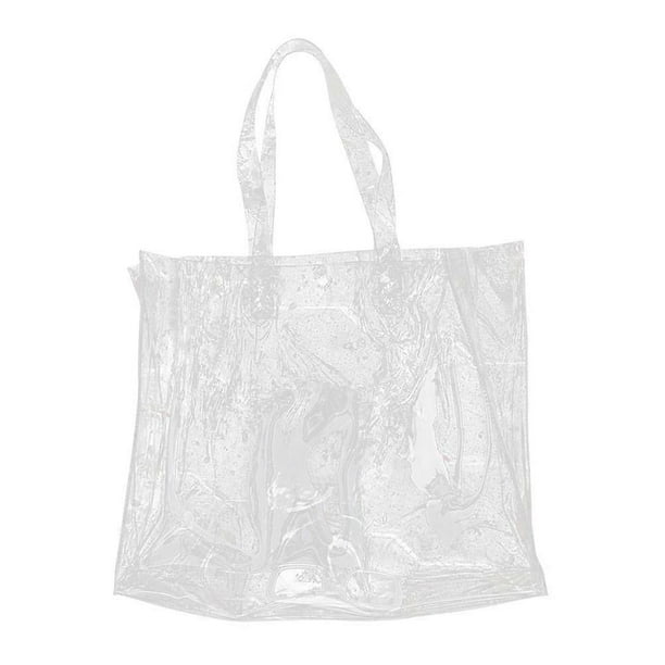 Tote Bag Large Clear Bag Pvc Transparent Shoulder Bag See Through Beach Bag For Women Girls School Work (transparent)
