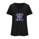 thumbnail image 4 of Fiudx Ofertas Del Día Camiseta de Cuello Redondo con Estampado Degradado de Manga Corta para Mujer, 4 of 6