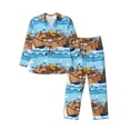 thumbnail image 1 of Fotbe Animals on Noah's Ark Floating Pijama de Hombre con Estampado de Manga Larga, Conjunto de 2 Piezas, Ropa de Dormir Suave y Cómoda con Bolsillos-Medium, 1 of 7