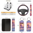 thumbnail image 5 of Yuyamidu Running Horse Car Interior Sets Car Front Back Seat Covers Steering Wheel Cover Seatbelt Shoulder Pad Trash Bin Rearview Mirror Cover Coasters Keychain Lipstick Holder 13pcs, 5 of 7