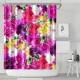 thumbnail image 2 of Floral Shower Curtain Watercolor Botanical Bathroom Decor Rustic Flower Design Fabric Bath Curtain for Tub Country Style Home Accessories with Hooks，72x84in(180*210cm), 2 of 5