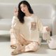 thumbnail image 1 of Pijamas coreanos de manga larga para mujer, traje de estar por casa con estampado de oso, pantalones a cuadros, ropa de dormir para niñas, Otoño e Invierno, 1 of 5
