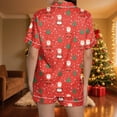 thumbnail image 4 of Hxshgdsn Womens Christmas Pajamas Set Short Sleeve Tops And Elastic Shorts With Pocket Loungewear Red 8 M, 4 of 7