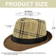 thumbnail image 2 of Sombreros de paja para hombres y mujeres con circunferencia de 56-58 cm, sombreros de ala corta, sombreros de jazz retro de verano, sombreros de protección solar, 2 of 5