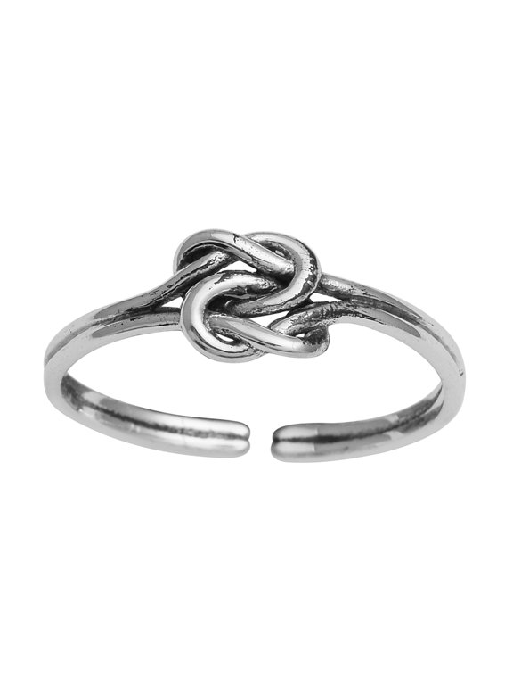 Mooneye Infinity Knot Open Adjustable Comfortable Toe Ring 925 Sterling Silver