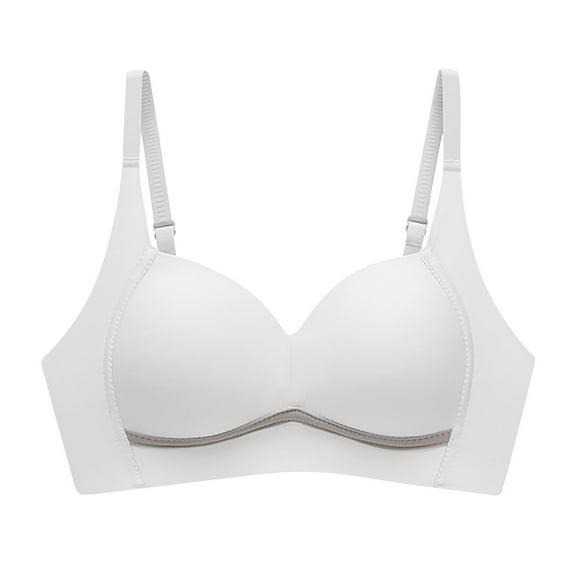 Mrat Third Love Bras for Women Casual Front Button Shaping Cup Shoulder Strap Underwire Bra Plus Size Wire-Free Shirts with Built in Bra L_13 White 38
