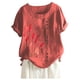thumbnail image 2 of Fiudx Ofertas Flash Del Día Solo En Línea Camisa Holgada con Estampado de Flores de Manga Corta Informal de Verano para Mujer Tops con Cuello Redondo, 2 of 4