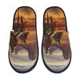 thumbnail image 1 of Fotbe Western Desert Cowboy Cloud Pantuflas Peludas para Mujer con Estampado, Zapatillas de Peluche, Zapatos de Invierno para Casa, Uso Interior y Exterior-Medium, 1 of 8