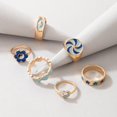 thumbnail image 3 of Estrella Amor Corazón Yin Yang Anillos Para Mujer Chica Metal Anillos De Dedo Anillos Apilables Joyería De Moda Regalo 6 Unids Cateissary AP005898-00, 3 of 6