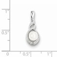 thumbnail image 2 of 925 Sterling Silver Rhodium Plated Freshwater Cultured Pearl and Diamond Pendant, 2 of 5