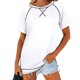 thumbnail image 2 of Camiseta De Verano Tops de manga corta para mujer, camiseta diaria Simple Fasion, atuendo diario (blanco S) Cgtredaw Para estrenar, 2 of 6