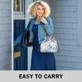 thumbnail image 6 of Pioneer Flower Floral Print Pattern Drawstring Lunch Bag Women - Drawstring Lunch Bag Insulated for Work Office - Stain-Resistant Large Lunchbags for Women with Multi-Pockets, 6 of 6