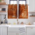 thumbnail image 2 of Burnt Orange Kitchen Curtains Short 54 Inch Length, Retro Oil Painting Modern Abstract Art Aesthetics Grommet Bedroom Living Room Curtains, Light Filtering Cafe Curtain Drapes 2 Panels Set 84''x54'', 2 of 9
