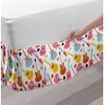 thumbnail image 2 of Guitar Bed Skirt, Entertainment Equipment Concept Summer Festival Pattern with Colorful Instruments, Elastic Bedskirt Dust Ruffle Wrap Around for Bedding Decor, 4 Sizes, Multicolor, by Ambesonne, 2 of 2
