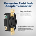 thumbnail image 3 of L14-30R Twist Lock Receptacle 125/250V 30A UL Listed Flush Mounting Connector Socket, Industrial Grade V-0 Flammability 3 Pole 4 Wire Grounding, 3 of 7