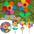thumbnail image 4 of kjfeif Sunflower Wind Outdoor，360 Swivel Metal Wind Sculptures Rainbow Windmill, Indoor Outdoor Garden Art Decor for Outside Patio and Lawn Garden, 9.84 x 21.65 Inches, 4 of 8