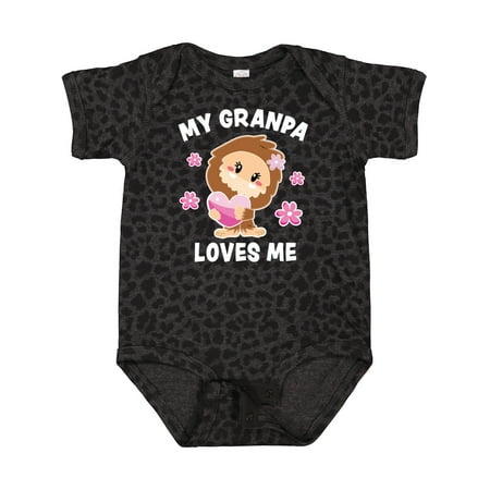 

Inktastic My Granpa Loves Me with Bigfoot Gift Baby Girl Bodysuit