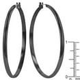 thumbnail image 3 of Precious Stars Gunmetal Black Plated 55mm Large Hoop Earrings, 3 of 3